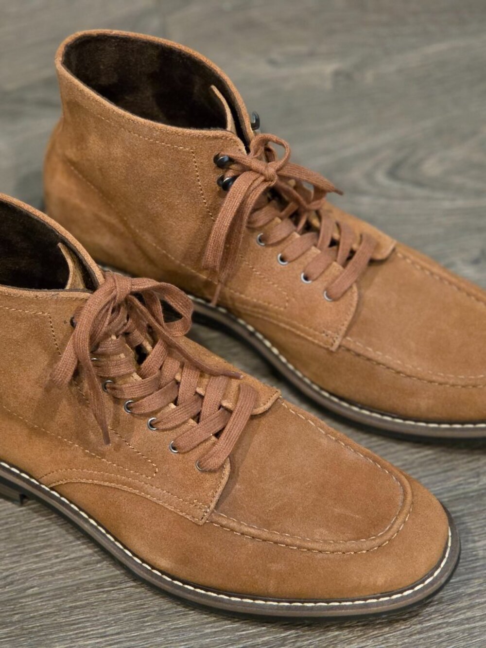 Banana Republic Tan Suede Moc Toe Boots Mens Size 11
